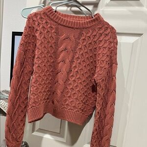 moon & madison Textured Knit Sweater - Rust